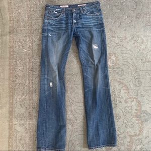 AG The Kiss Slim Straight Distressed Jeans 29